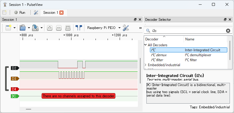 View I2C Signals - pico-jxglib